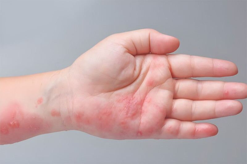 Ghẻ ở trẻ em: Dấu hiệu, triệu chứng và cách điều trị 2 - 2 Hình ảnh bệnh ghẻ ở trẻ em ở tay.