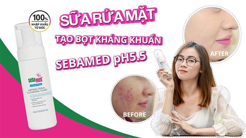 Nên dùng sữa rửa mặt khi nào? 3 - 3 Sữa rửa mặt tạo bọt Sebamed giúp kháng khuẩn, giảm mụn.