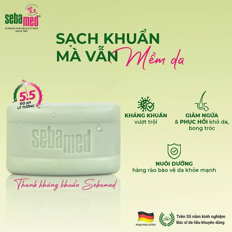 Mách bạn cách rửa mặt bằng bánh xà phòng chuẩn 4 - 4 Mách bạn cách rửa mặt bằng bánh xà phòng chuẩn với thanh kháng khuẩn Sebamed.