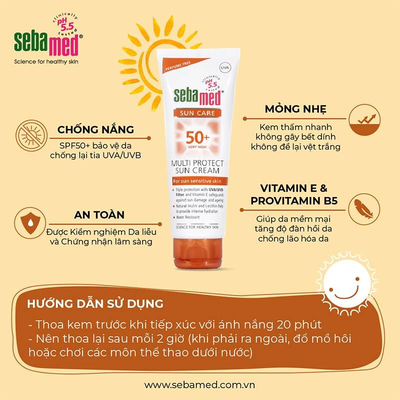Peel da có được bôi kem chống nắng không? Kem chống nắng Sebamed pH 5.5 phù hợp cho da nhạy cảm.