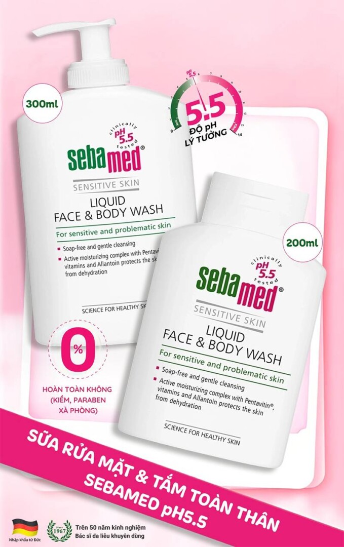 Sau khi tập thể dục bao lâu thì được tắm? Thời gian, lưu ý an toàn bạn nên biết 4 - 4 Sữa rửa mặt & tắm toàn thân Sebamed 2 trong 1 chăm sóc da dịu nhẹ.