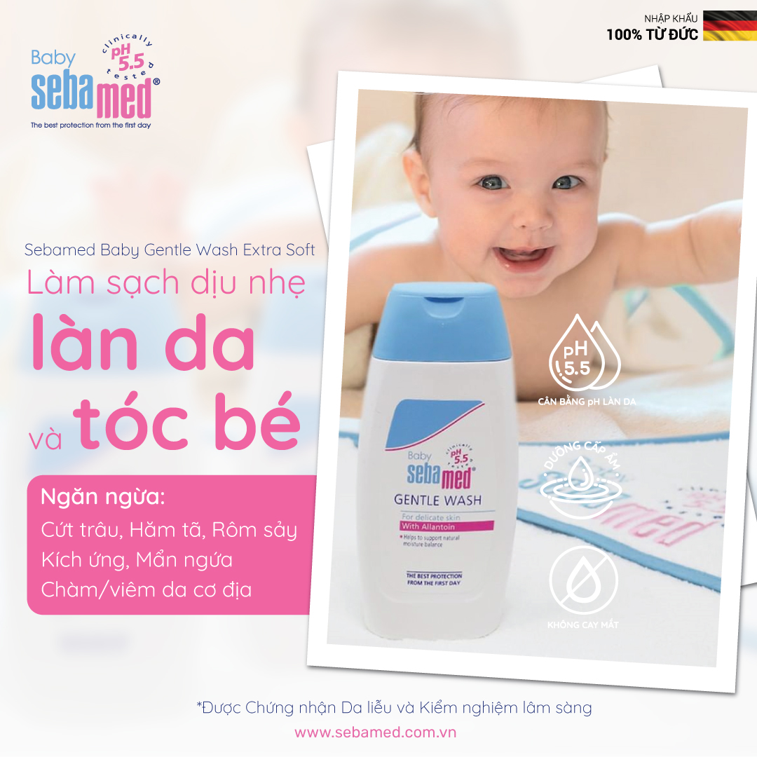 Sữa tắm gội cho bé Sebamed Baby Gentle Wash - www.sebamed.com.vn