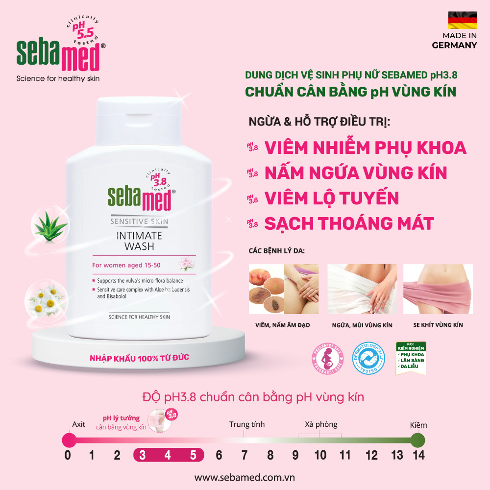 Dung dịch vệ sinh phụ nữ Sebamed pH3.8