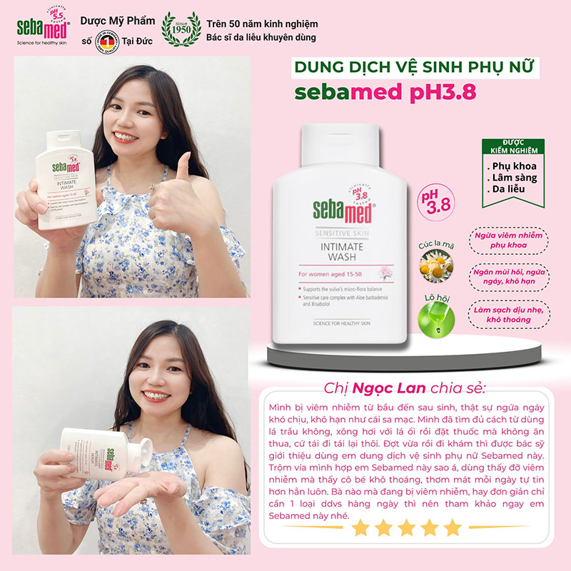 Dung vệ sinh phụ nữ sebamed ph 3. 8: người vệ sĩ thầm lặng của các chị em - 12 - sebamed Cảm nhận chị Ngọc Lan sau khi sử dụng dung dịch vệ sinh phụ nữ Sebamed 3.8.