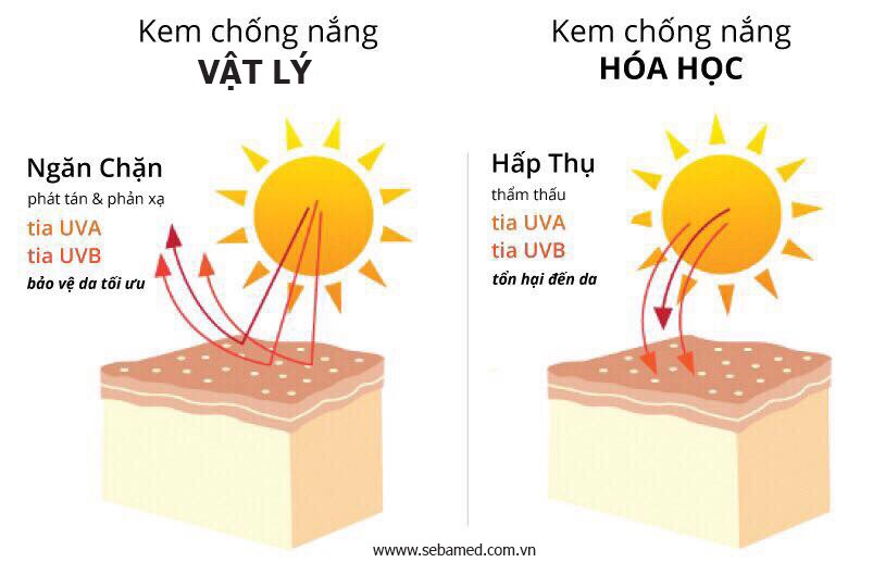 Phân biệt kem chống nắng vật lý và hóa học đơn giản