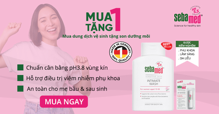 Ưu Đãi Tháng 12: Mua Dung Dịch Vệ Sinh Phụ Nữ pH 3.8 Tặng Son Dưỡng Môi