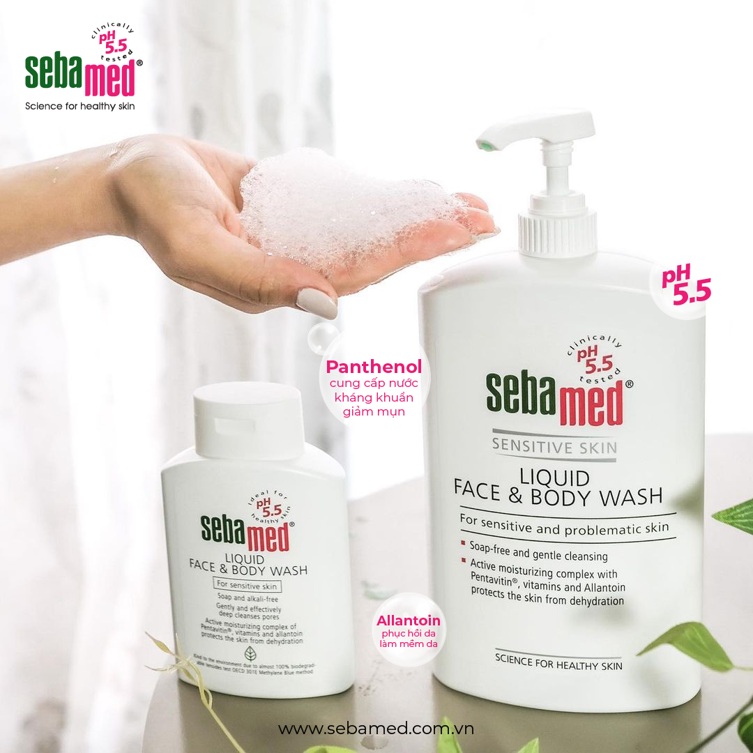Sữa rửa mặt & tắm toàn thân Sebamed: Bí mật da khỏe từ Đức