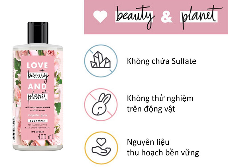 Sữa tắm Love Beauty And Planet Majestic Glow.