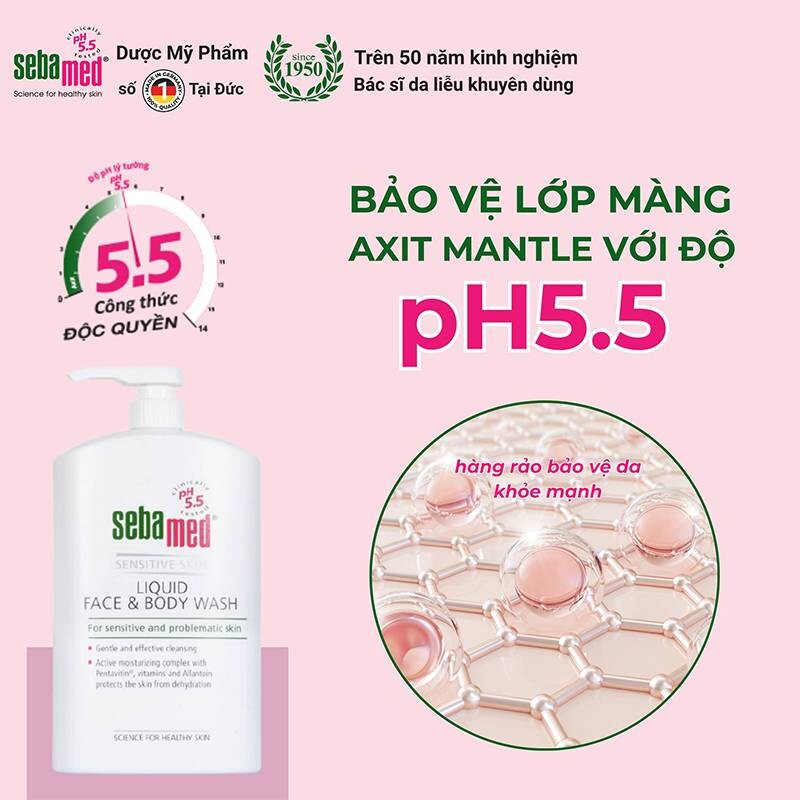 Phòng ngừa nhiễm nấm Candida trên da với vệ sinh cơ thể bằng sữa tắm có pH 5.5.